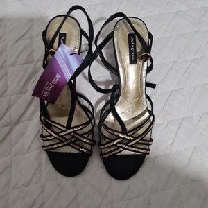 Marks & Spencer Black and Gold Strappy Sandals